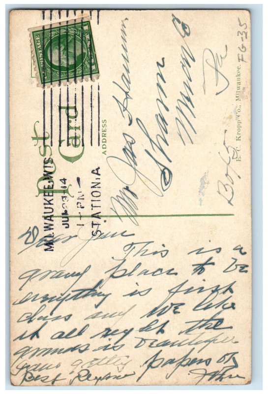 1914 St. Joseph's Convent Layton Boulevard Milwaukee Wisconsin WI Postcard