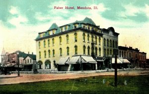 C 1910 Faber Hotel, Mendota, Ill. Postcard F98