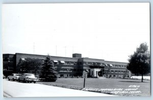 Harlan Iowa IA Postcard RPPC Photo Baptist Memorial Home Cars c1940's Vintage