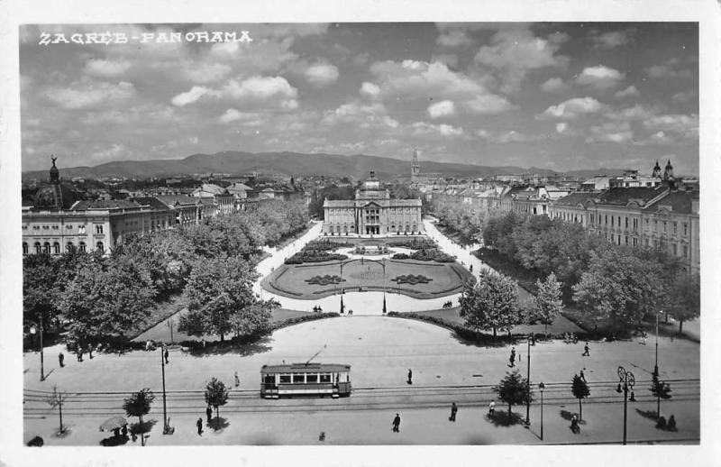 Zagreb Croatia King Tomislav Square Real Photo Antique Postcard J77843