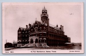 J95/ Dallas Texas RPPC Postcard c1910 St Paul Sanitarium Building  31