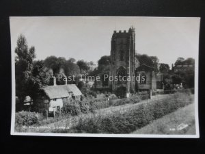 LICHFIELD St Chads Church & Thatched Cottage Old RP Postcard by Walter Scott D41