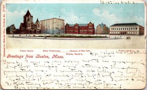 Copley Square Greetings from Boston MA Postcard PC7