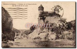 Around Roanne Old Postcard Chateau St Priest la Roche on the banks of the Loire