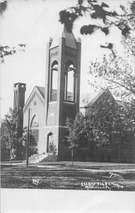 J48/ Mansfield Pennsylvania RPPC Postcard c1910 First Baptist Church 75