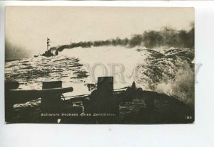 443536 WWI Germany Navy Heavy stern sea of a destroyer Vintage photo postcard