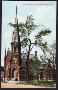 Michigan PORT HURON 1st Baptist Church - pm1912 - Divided Back
