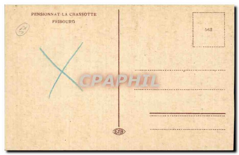 Old Postcard Friborg Switzerland Boarding Chassotte The Drawing Room