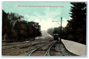 c1910's Main Street Rail Road Locomotive South Manchester Connecticut Postcard