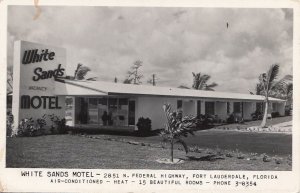 Postcard RPPC White Sands Motel Fort Lauderdale FL Florida