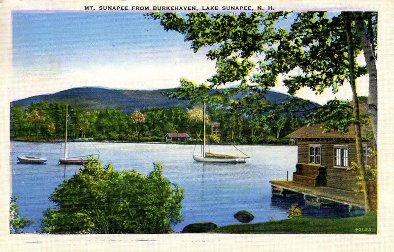 NH - Lake Sunapee & Mt Sunapee from Burkehaven