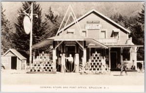 Spuzzum BC General Store & Post Office Imperial Gas Pumps Scarce RP Postcard H75