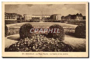 Deauville Old Postcard The flowery Beach Casino and gardens