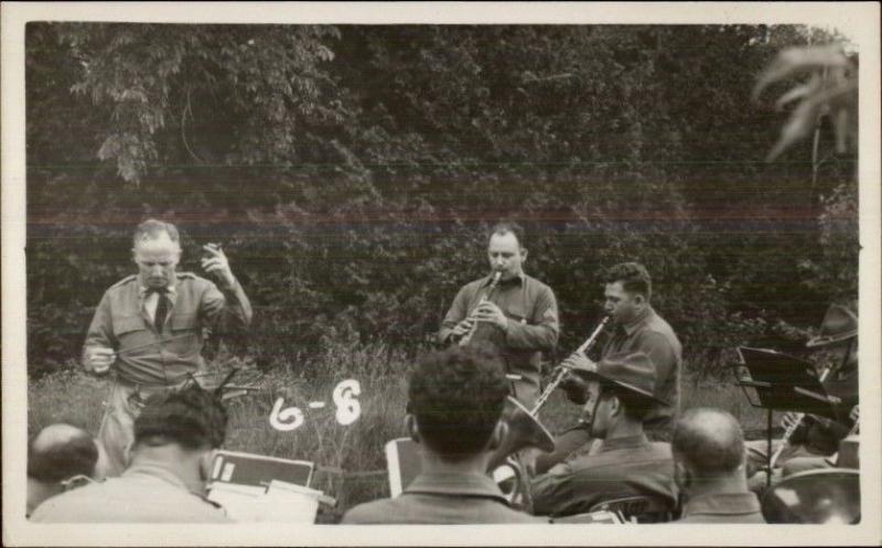 Military Music Orchestra Conductor Smoking Cigar Canton NY Written on Back RP