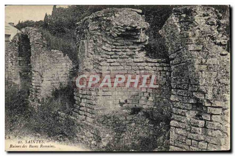 Old Postcard Saintes Ruins of Roman Baths