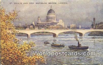 United Kingdom, UK, England, Great Britain St Paul's & New Waterloo Bridge Lo...