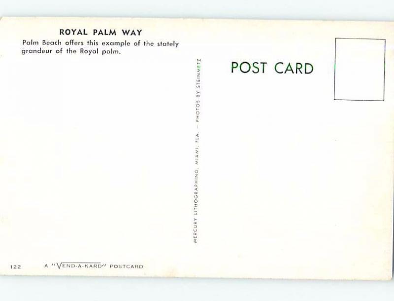 Unused Pre-1980 STREET SCENE Palm Beach Florida FL hp1765