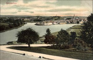 Enniskillen Ireland Bird's Eye View c1910 Vintage Postcard