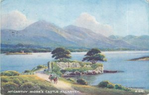 illustration Postcard Ireland Mccarthy More's Castle Killarney