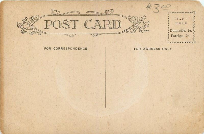 Kewanee Illinois~First Baptist Church~Brick Street~House Next~1910 B&W Postcard