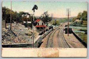 Dover NJ~Semiphore on Railroad Tracks From Blackwall Street Bridge~House~c1910 