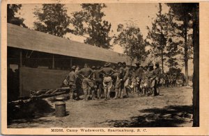 Postcard SC Spartanburg Camp Wadsworth Soldiers World War I Doughboys 1918 S80