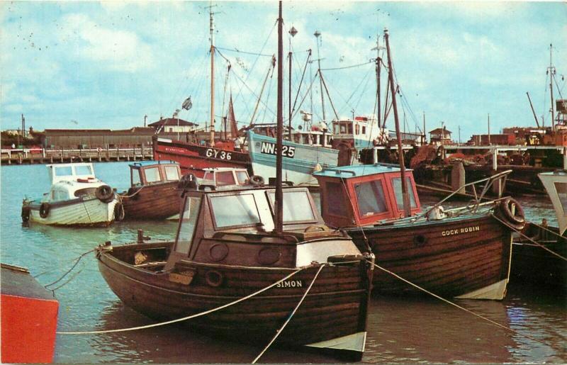 The Harbour, Newhaven boats postcard