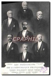 Old Postcard The Presidents of the Republic Thiers Mac Mahon Grevy Carnot Cas...