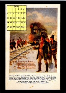 Calendar Card January 1987 Chicago 1933 Century Of Progress  B & O Railroad