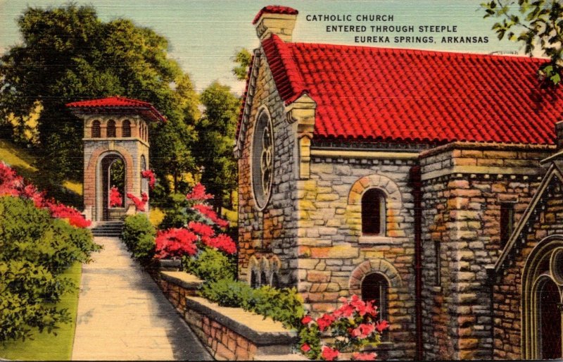 Arkansas Eureka Springs Catholic Church Entered Through Steeple