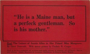 C-1910 Maine Gentlemen Saying Comic Humor So is his Mother Postcard 21-584