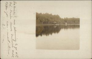 Lake Scene East Bridgewater MA Cancel c1910 Real Photo Postcard