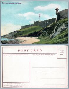 PUERTO RICO FORT SAN CRISTOBAL SAN JUAN PORTO RICO ANTIQUE POSTCARD