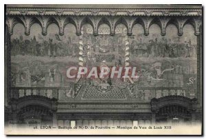 Postcard Old Lyon Basilica of Our Lady of Fourviere Mosaic of the Vow of Loui...
