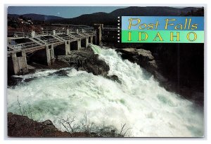 Post Falls Dam Post Falls Idaho Spokane River Continental View Postcard
