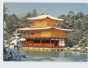 Postcard The Temple of the Golden Pavilion under the snow Kyoto Japan