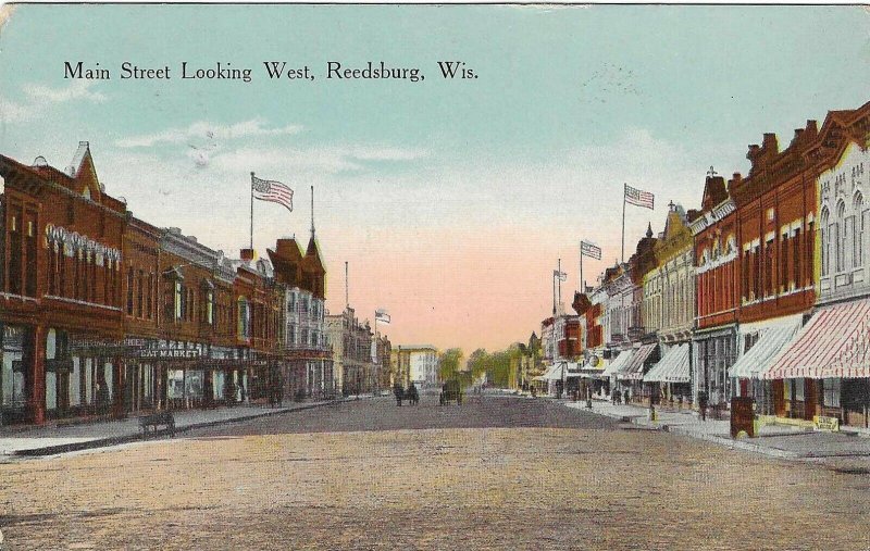 REEDSBURG, Wisconsin, 1900-10s; Main Street Looking West