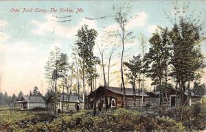 The Forkes Maine Otter Pond Camp Cabins Scene Antique Postcard K14441