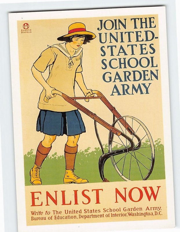 Postcard United States School Garden Army Invitation Poster, Washington, D. C.