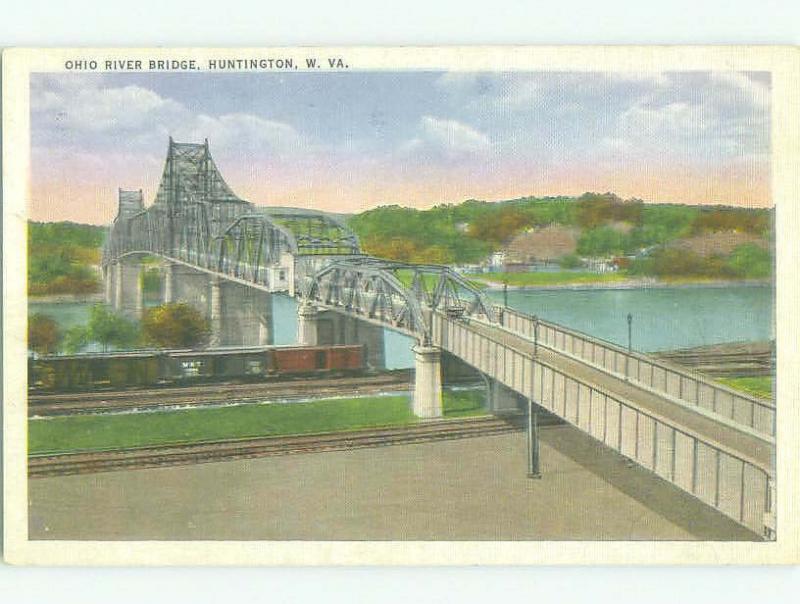 Unused Linen BRIDGE SCENE Huntington West Virginia WV HQ9946