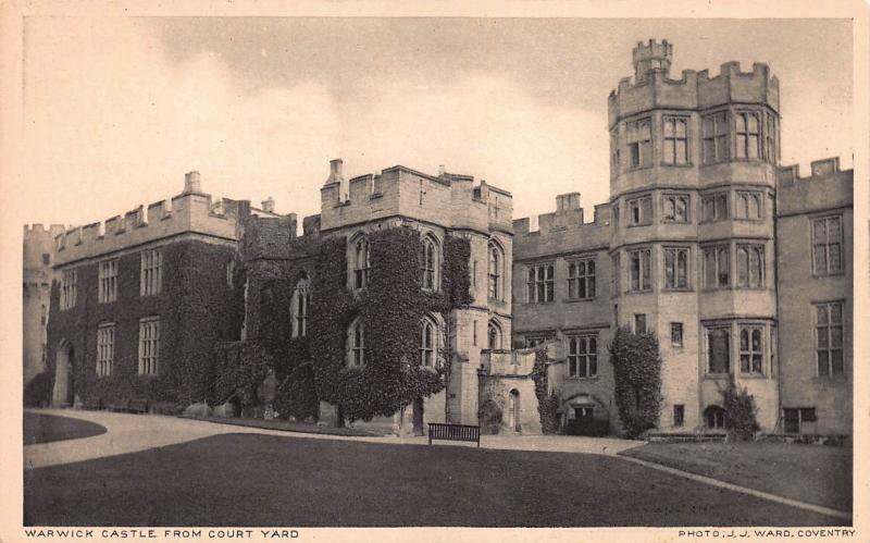 Warwickshire Castle from Courtyard, England, Early Postcard, Unused