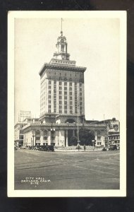 RPPC OAKLAND CALIFORNIA CITY HALL OLD CARS VINTAGE REAL PHOTO POSTCARD