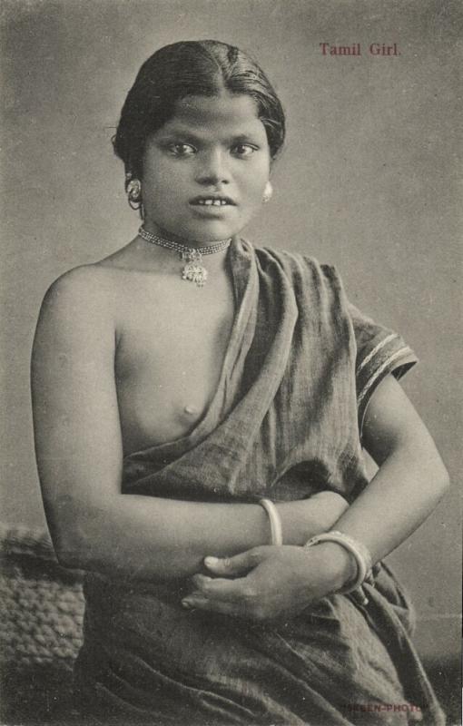 ceylon, Beautiful Native Nude Tamil Woman, Topless (1910s) Postcard