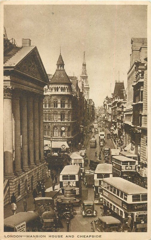 Postcard England London Mansion HOuse and Cheapside