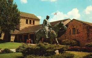 Will Rogers Memorial Statue Building Claremore Oklahoma OK Vintage Postcard 1964