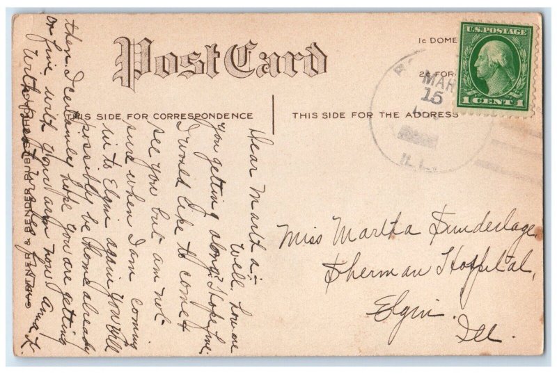 c1910's Gee Whiz Waiting At The Mail Box US Mail Elgin Illinois IL Postcard