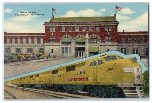 c1940 Union Depot Exterior Building Train Rail Pocatello Idaho Vintage Postcard