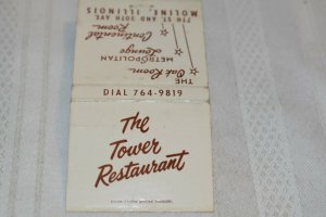 Tower Restaurant Moline Illinois 30 Strike Matchbook Cover