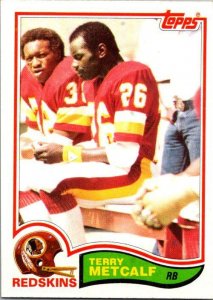 1982 Topps Football Card Terry Metcalf Washington Redskins sk8967