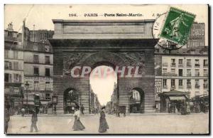 Old Postcard Paris Porte Saint Martin